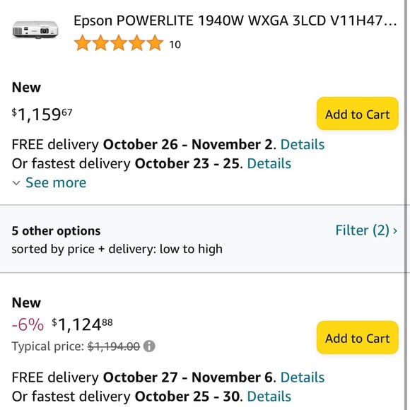 white Epson full HD cinema powerlite h474a 1940w 3LCD projector | 4200 lumens - Picture 7 of 8